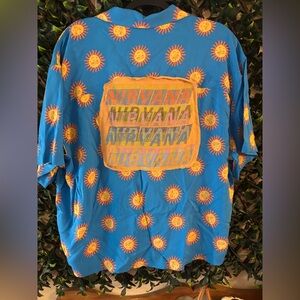 UPCYCLED one of a kind, NIRVANA Rocker Music Patch Button Down Shirt